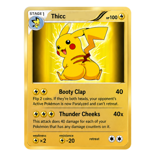Cheeky Thicc Gold Cards